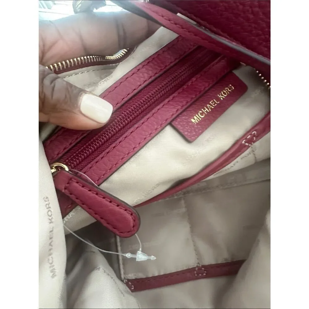 Michael Kors Lydia Large Red Hobo Shoulder Bag